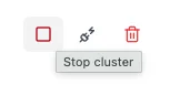Stop cluster button tooltip
